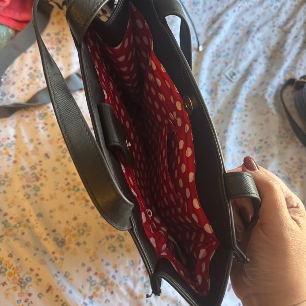 Disney Minnie Mouse Black Tote with Red and White Bow Accents - Picture 5 of 5